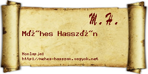 Méhes Hasszán névjegykártya